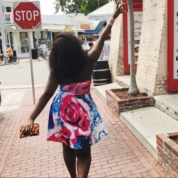 Strapless Floral Dress - Picture 2 of 5